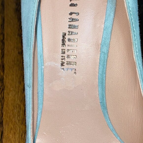 LA CANADIENNE Seafoam Suede Pointed Toe Stiletto Pumps EU 38.5 / US 7.5 - Picture 8 of 11